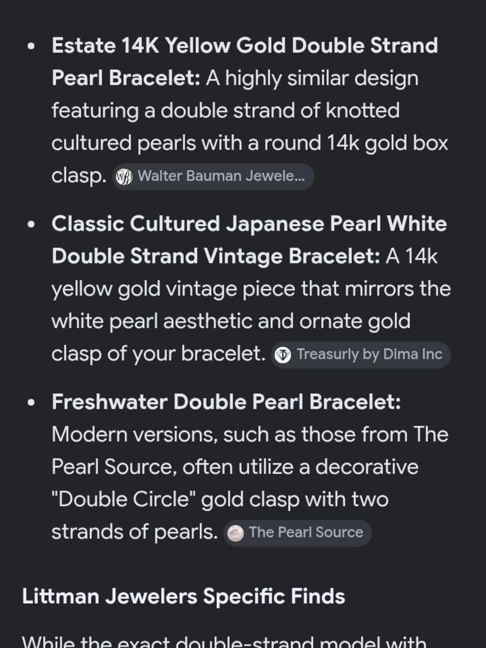 Classic White Pearl Double-Strand Bracelet with 14k Gold Clasp - Picture 12 of 12